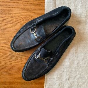 Men’s Authentic Dolce & Gabbana Loafers Moccasins Leather Black Suede Size 8